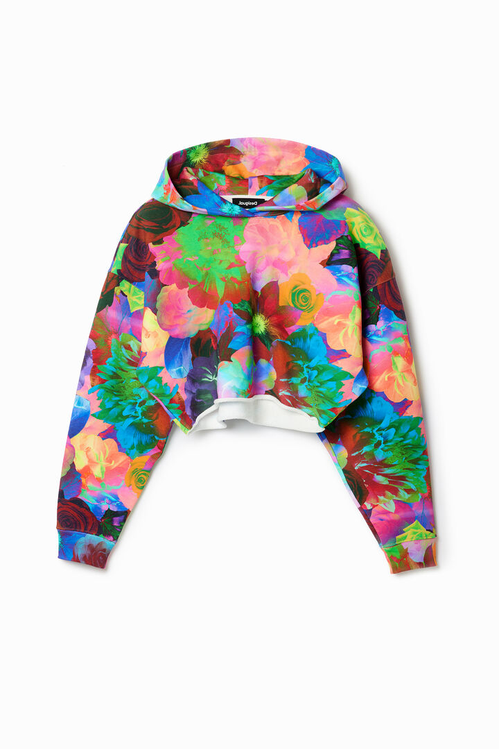 Sudadera capucha oversize corta | Desigual