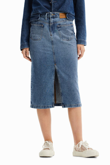 Faldilla midi Circular Denim | Desigual