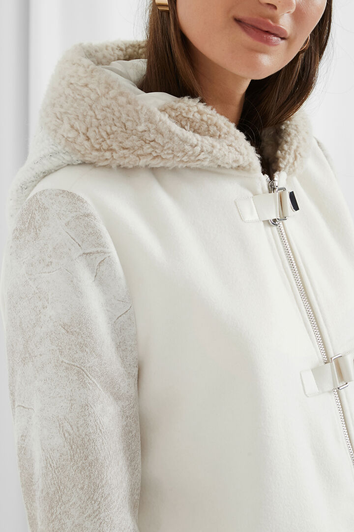 Abrigo de paño capucha | Desigual