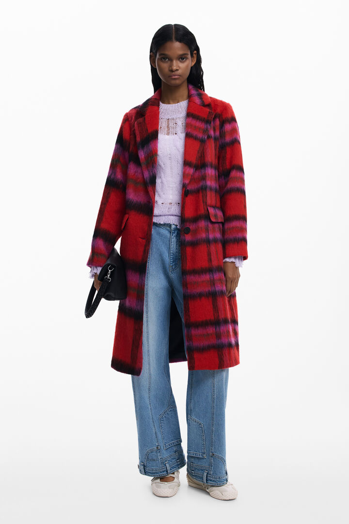 Roter Tartanmantel | Desigual