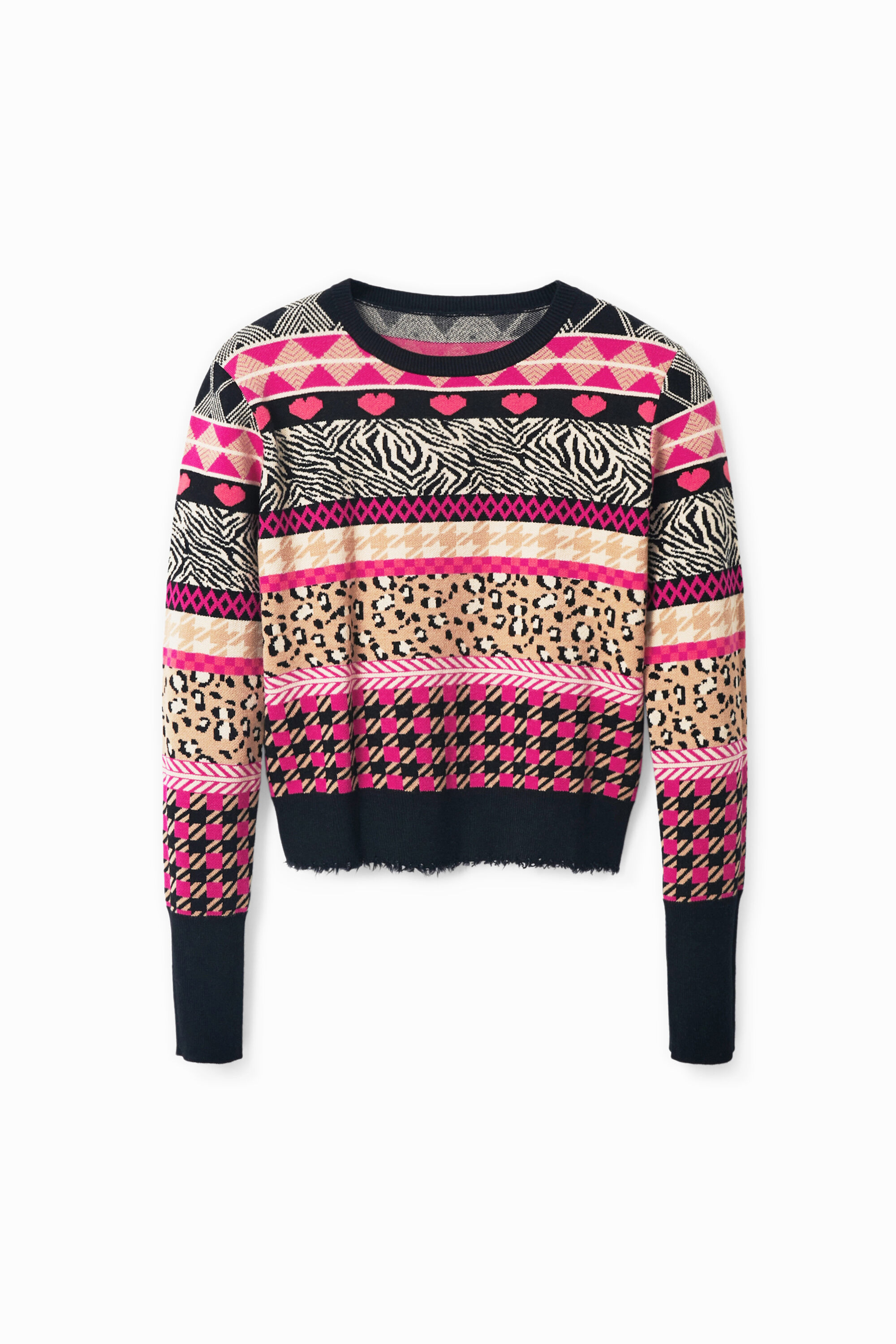 desigual Pullover Slim Fit Streifen - MATERIAL FINISHES