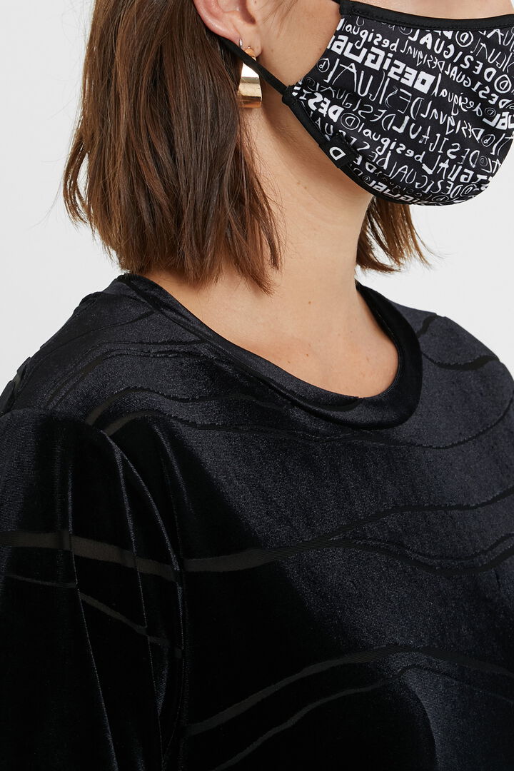 Mascarilla reversible lettering + funda | Desigual