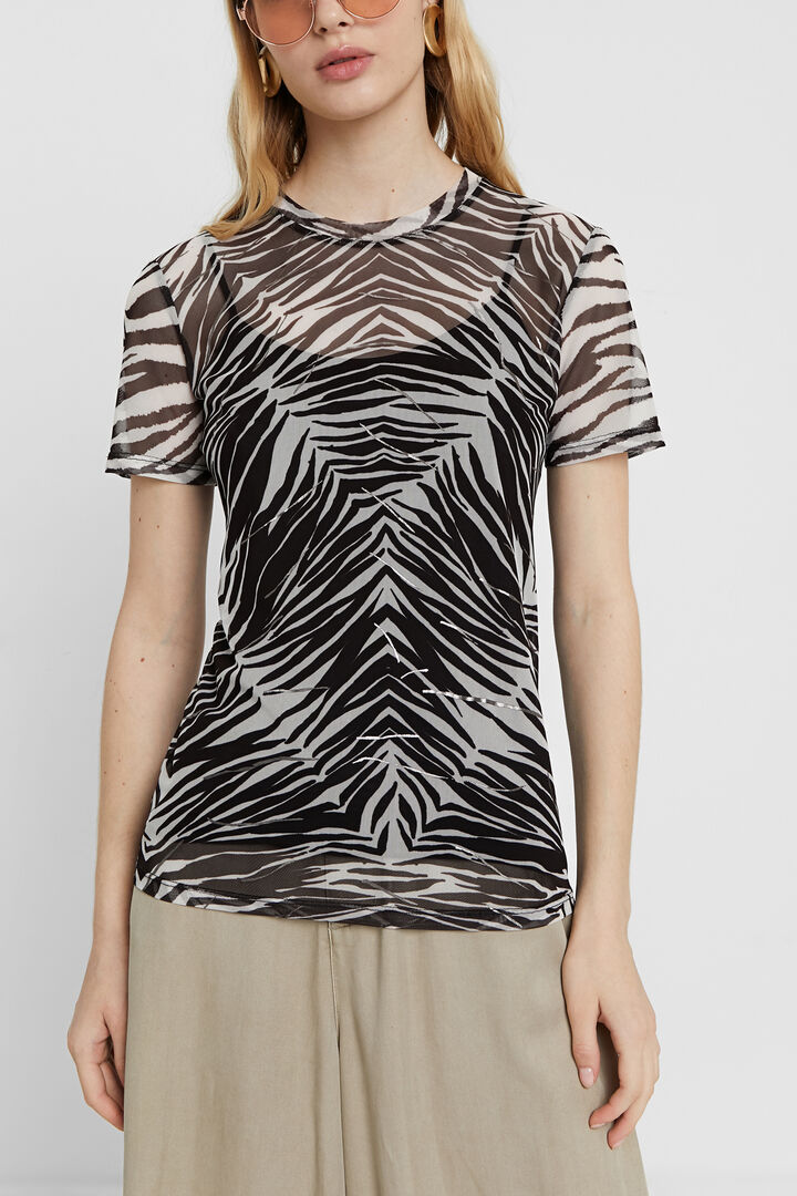 Sheer zebra T-shirt | Desigual
