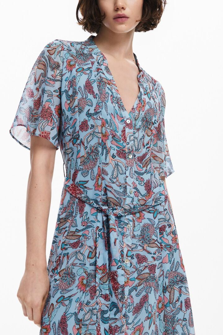 Vestido midi motivos florales | Desigual