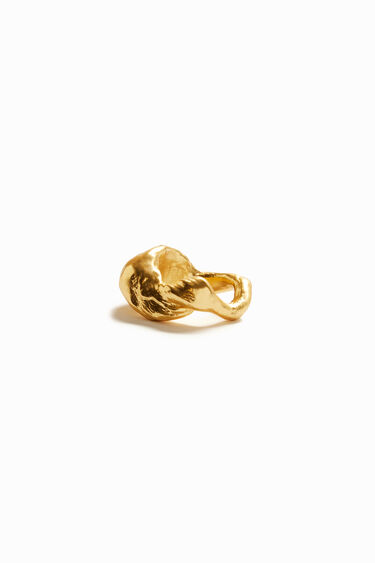 Anillo formas orgánicas baño oro Zalio | Desigual