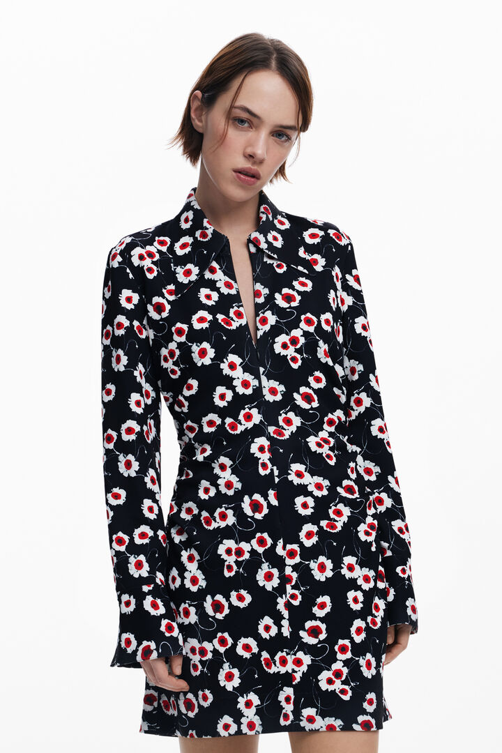 Short floral shirt dress | Desigual