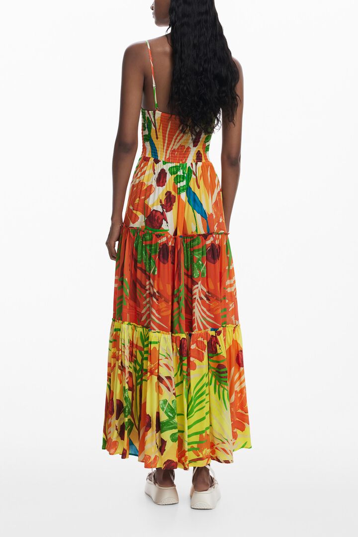Tropical ruffle dress