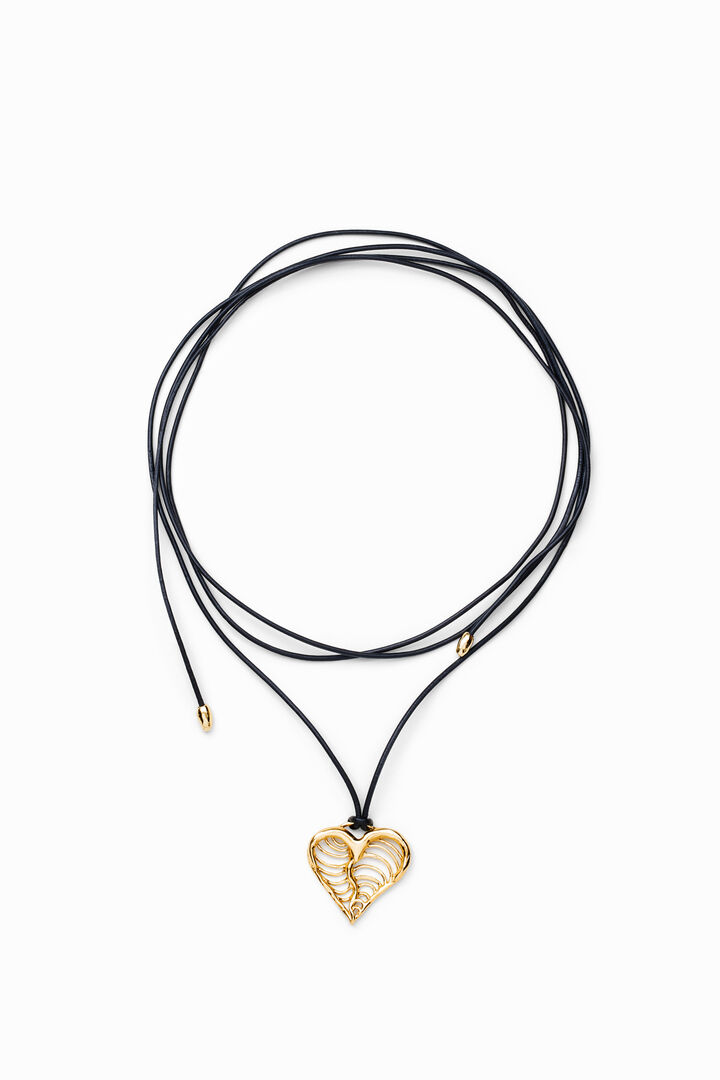 Colgante corazón cordón baño oro Zalio | Desigual