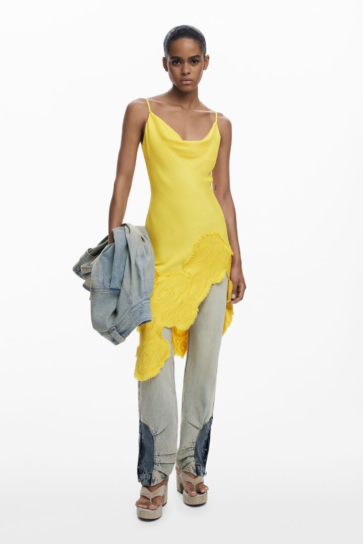 Asymmetric slip dress | Desigual