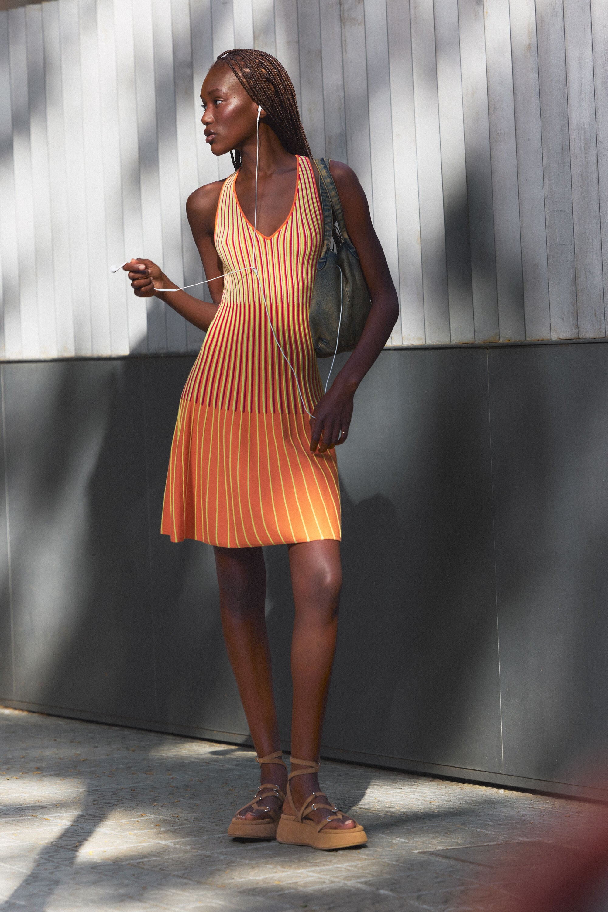 Vestido Punto Sin Mangas, Mujer, Amarillo,