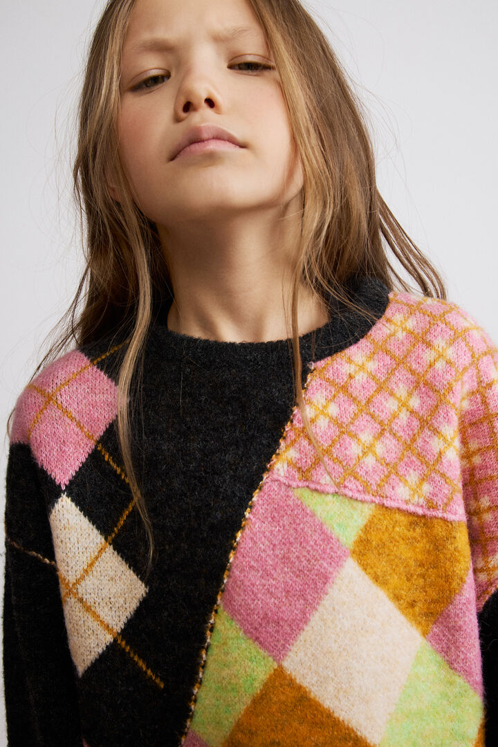 Argyle jacquard sweater