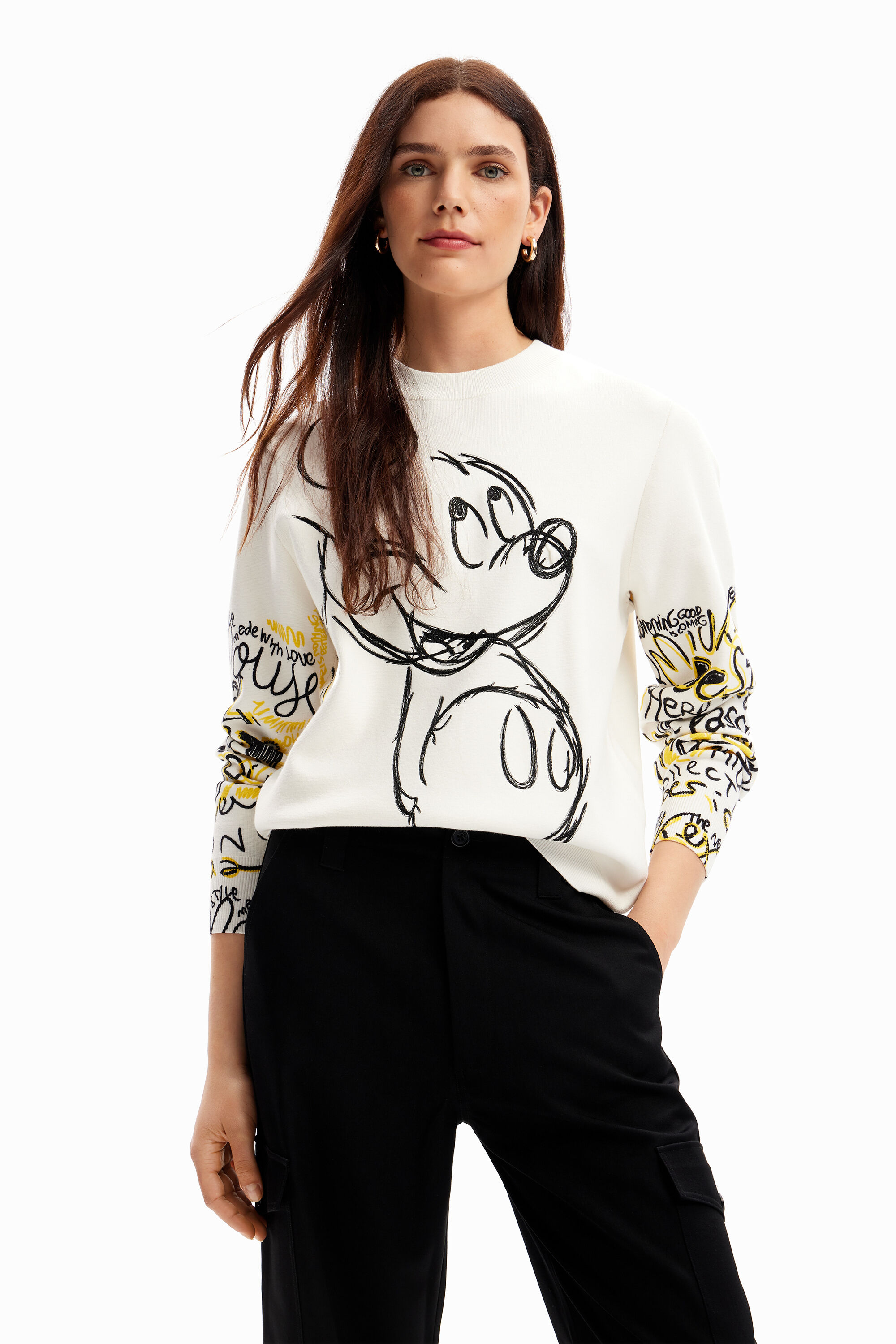 Desigual Maglione ricamato Mickey Mouse