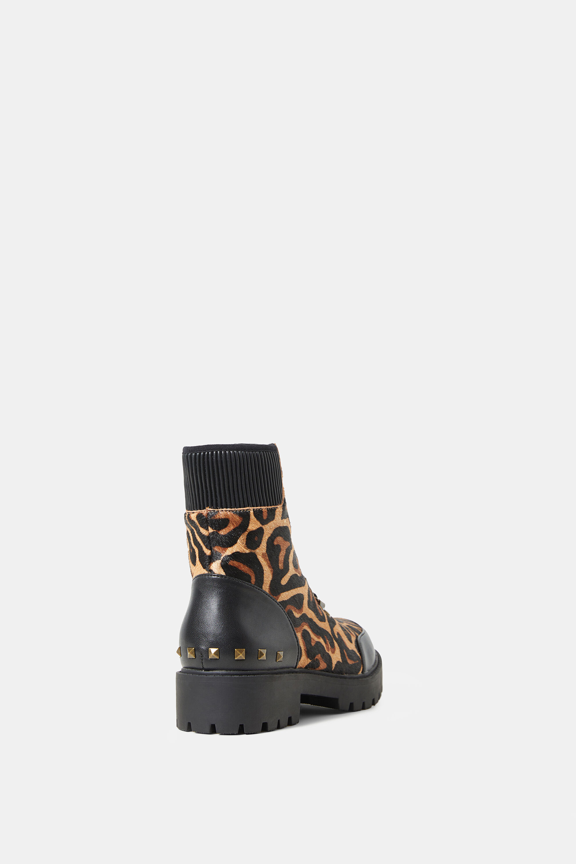 Shop Desigual Animal Print Leather Boots In Brown