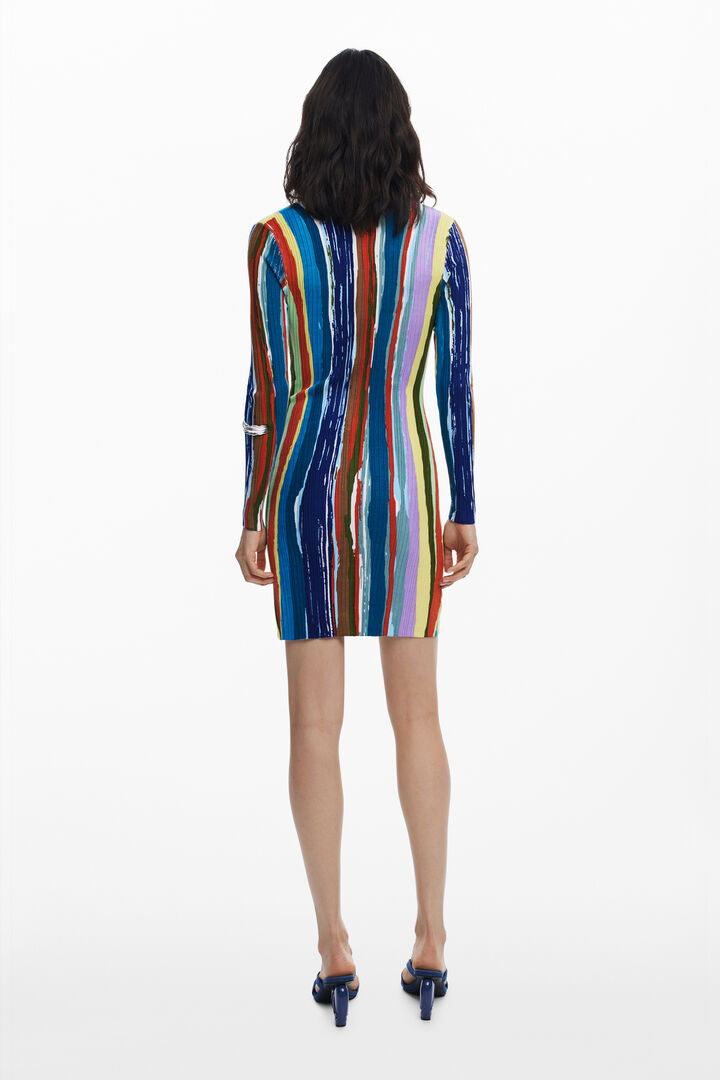 Vestido canalé rayas colores | Desigual