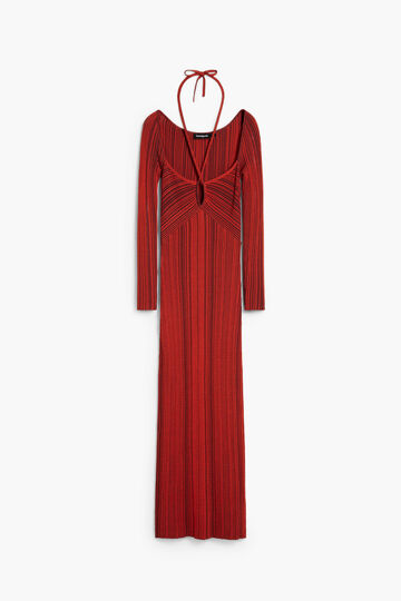 Fitted dress with a crossover neckline | Desigual