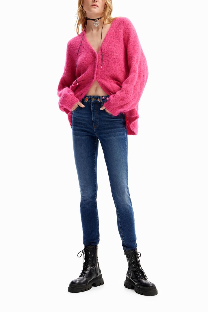 Embroidered floral jeans | Desigual