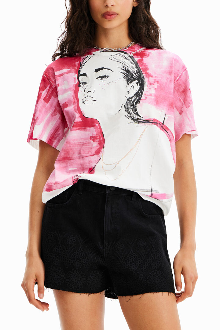 Camiseta ilustración chica | Desigual