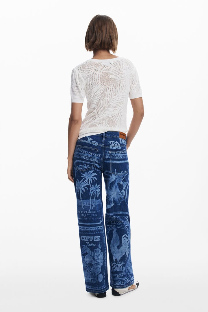 Camiseta tricot calados | Desigual