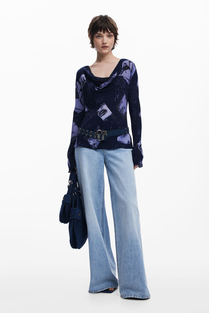 Blusa asimétrica collage | Desigual