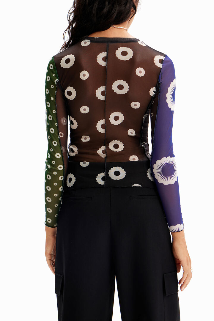 Tüll patchwork virágos póló | Desigual
