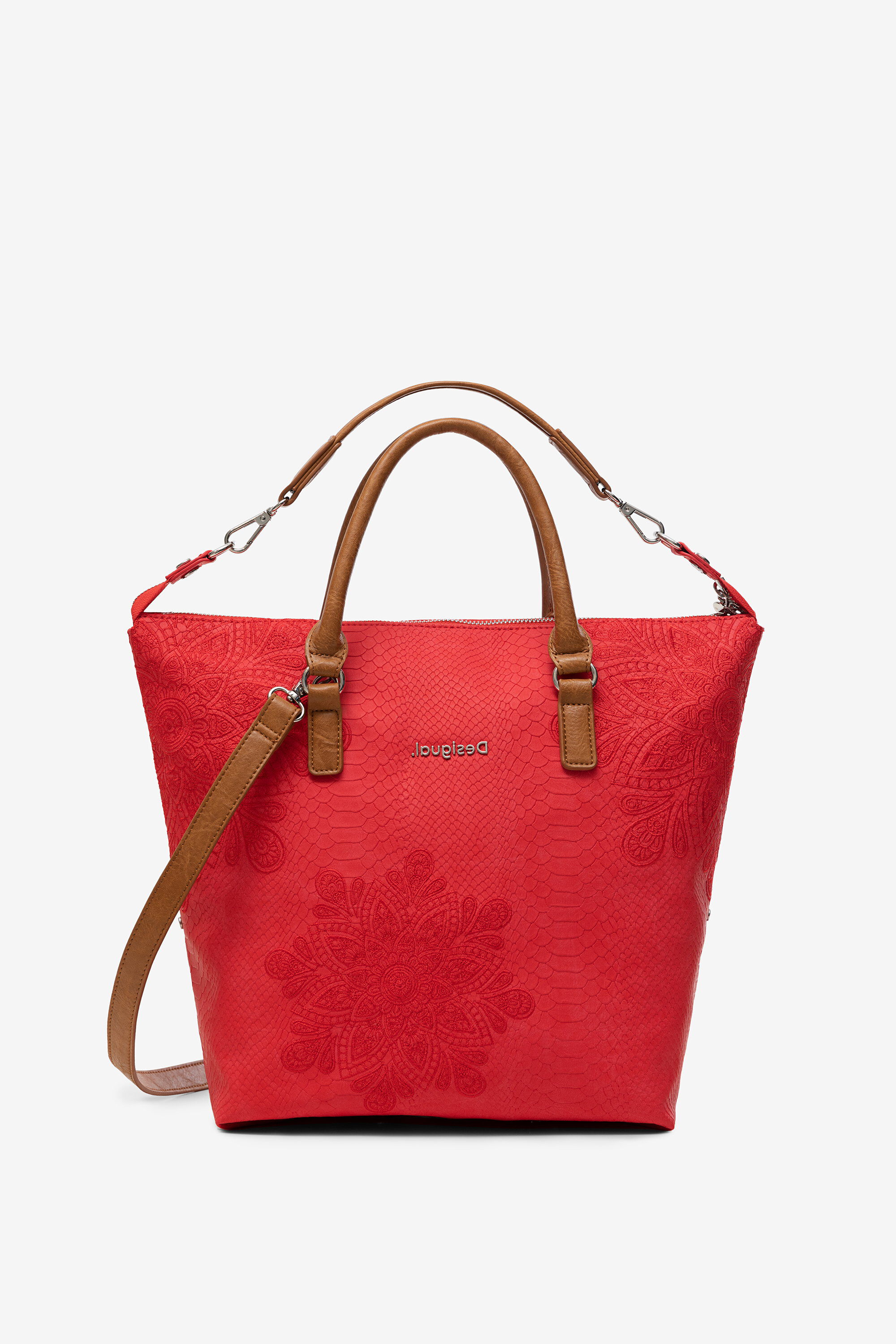 Bolso efecto piel de reptil con mandalas - RED - U