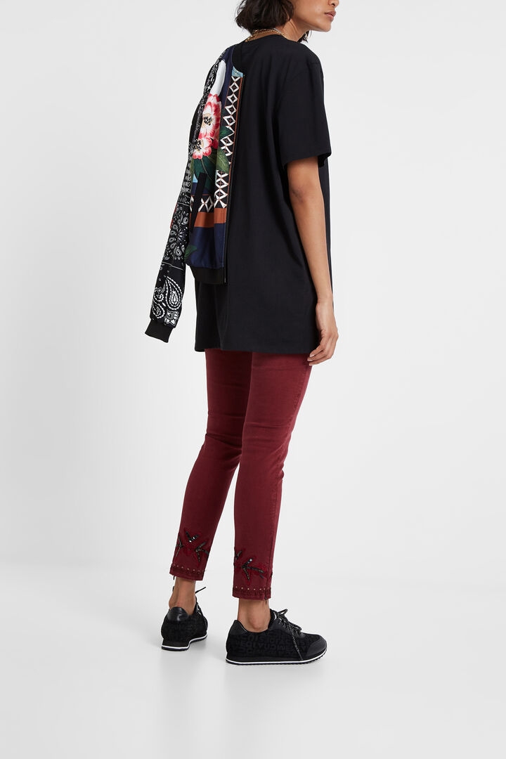 Skinny floral embroidery jeans | Desigual
