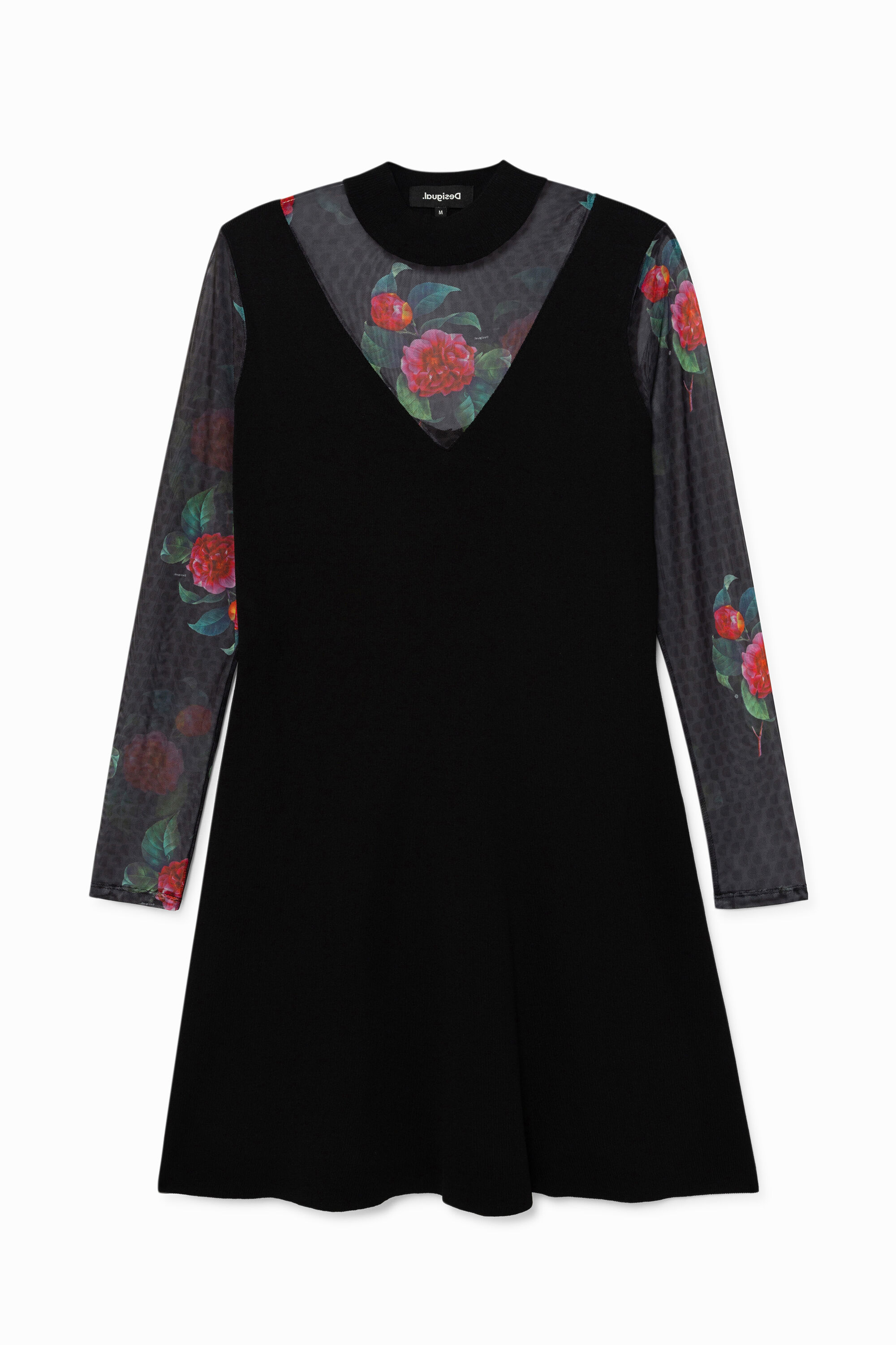 Kleid aus Mesh mit Blumen