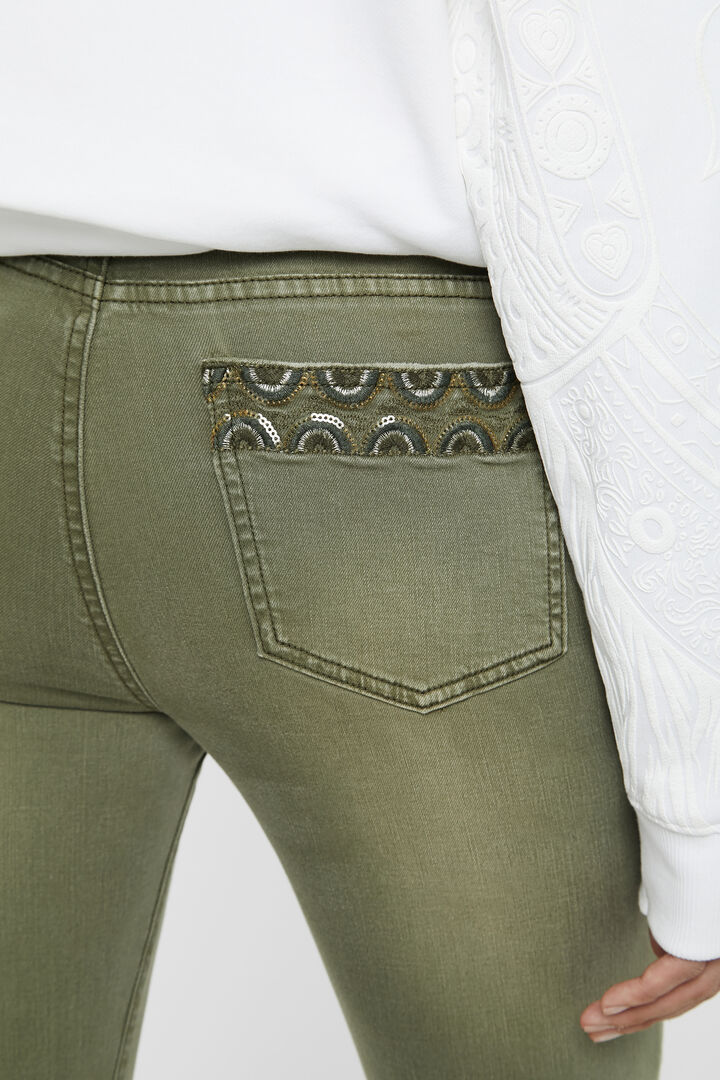 Pantalón vaquero skinny bordado floral | Desigual