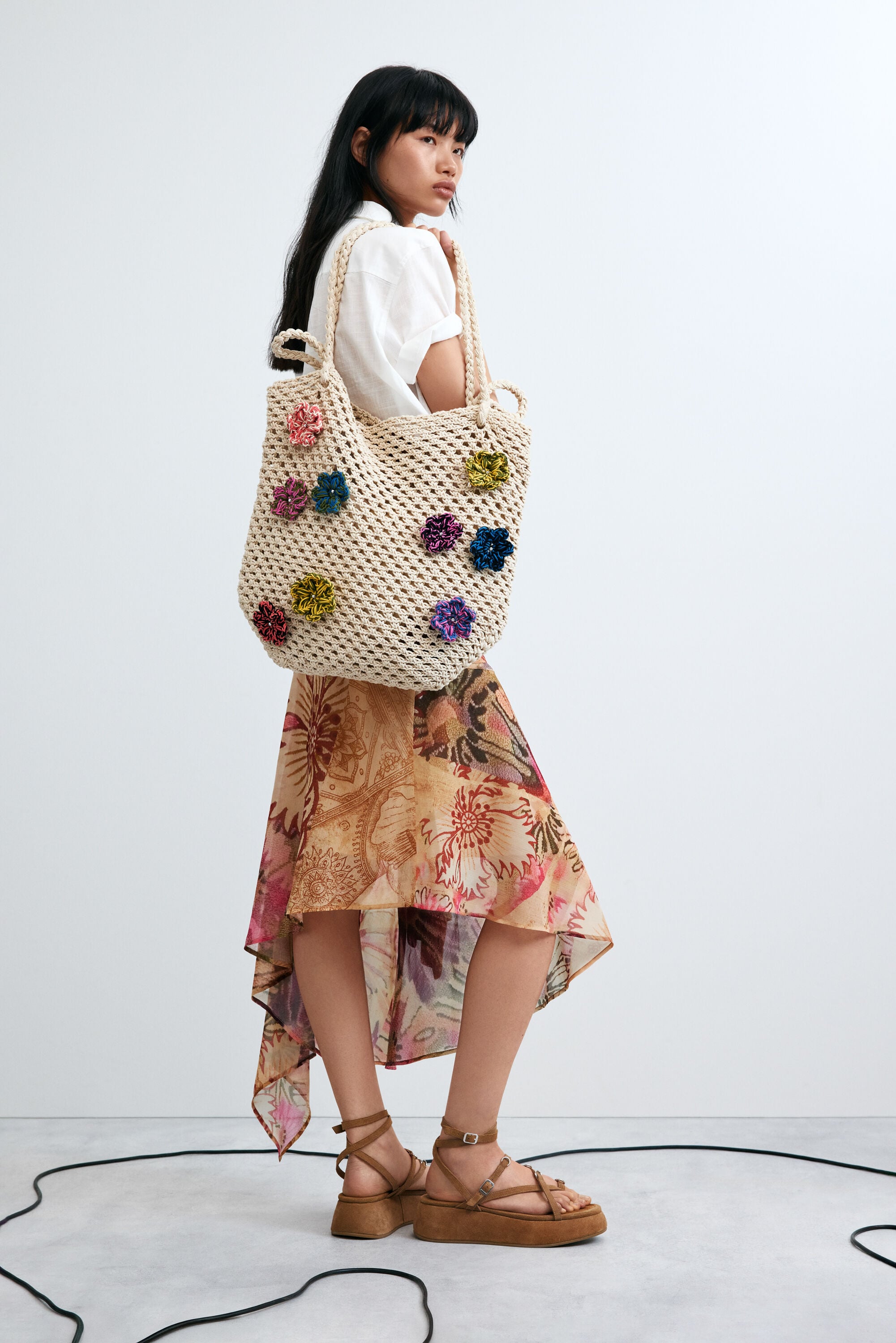 花柄クロシェバッグ ホワイト レディースアクセサリーの I Desigual.com