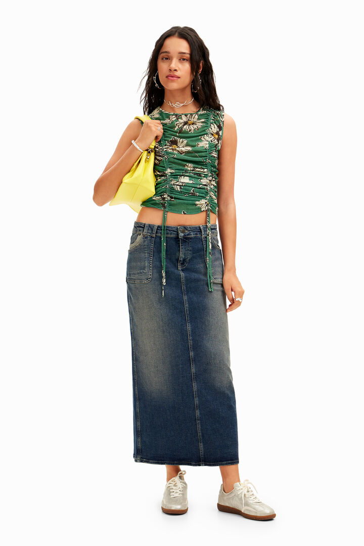 Ruched floral T-shirt | Desigual