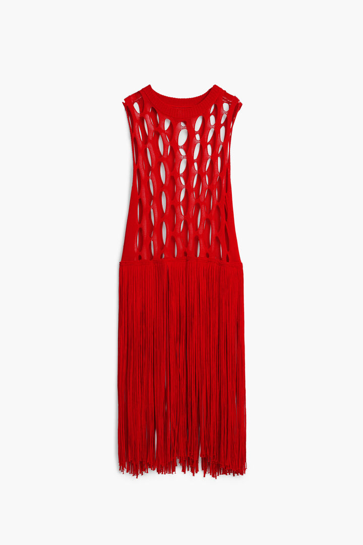 Czerwony top z frędzlami | Desigual