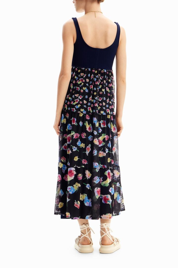 Vestido midi combinado flores | Desigual