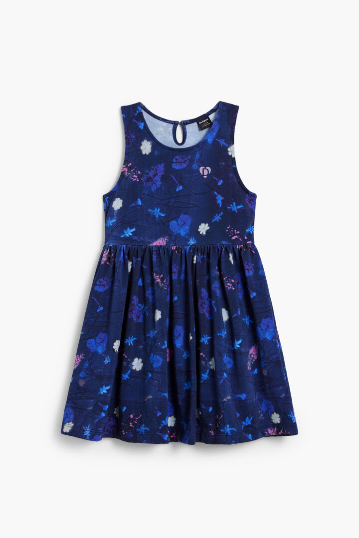 Vestido corto  flores evasé | Desigual