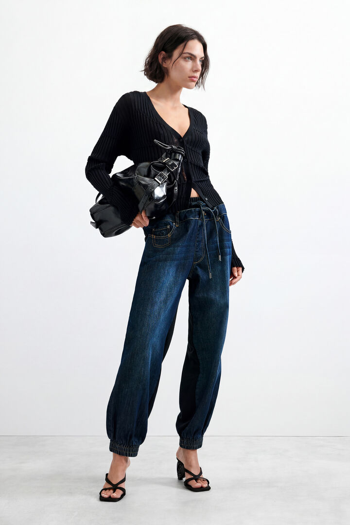 Jogger denim trousers