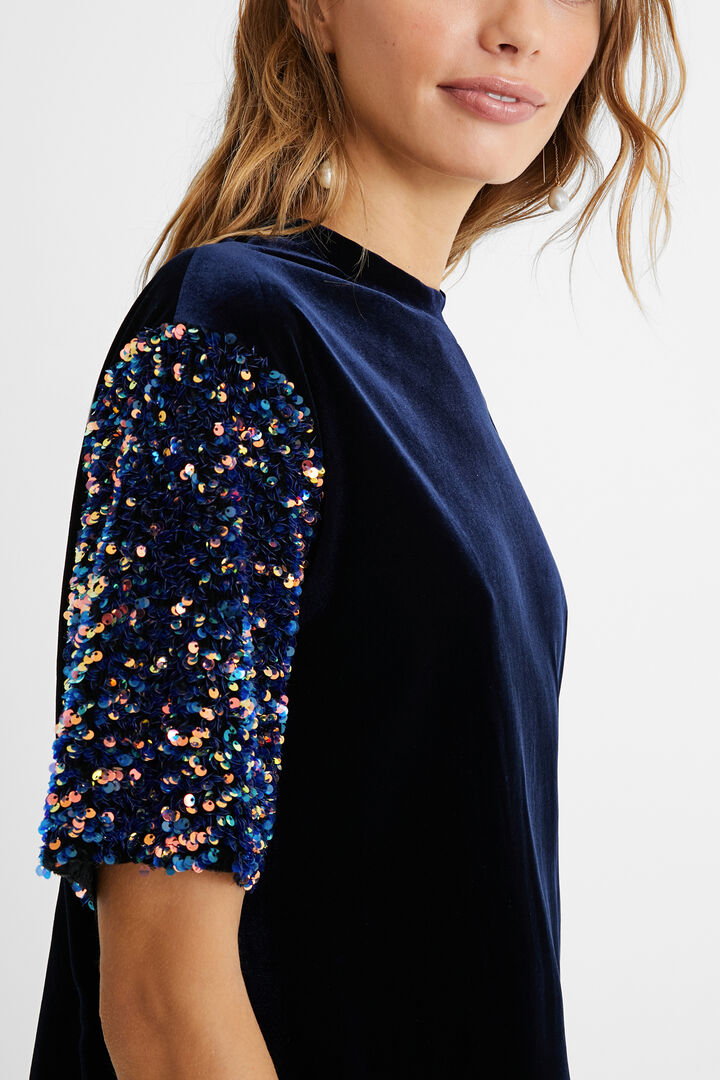 Camiseta aterciopelada lentejuelas | Desigual