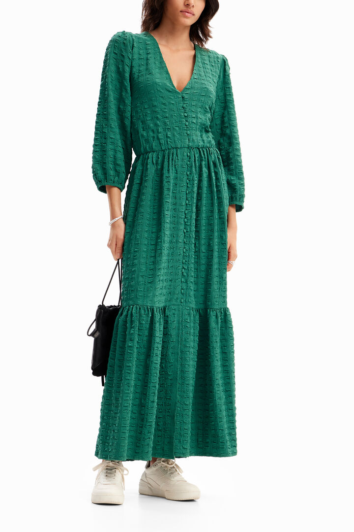 Textured long dress | Desigual