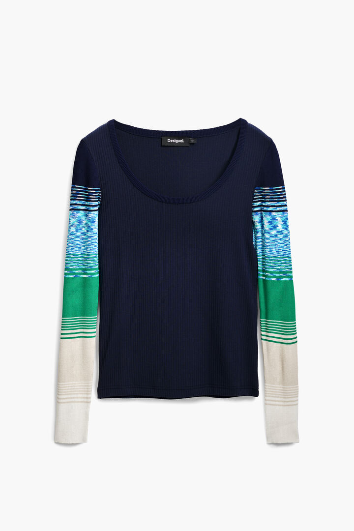 T-shirt with printed sleeves | Desigual