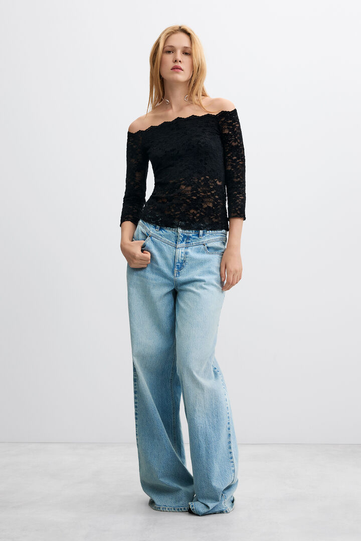strapless lace T-shirt