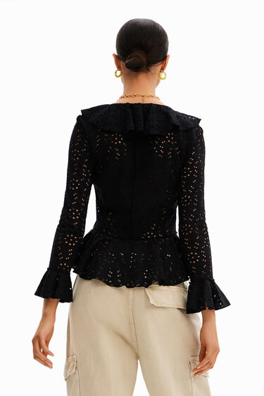 Blusa a maniche lunghe con volant | Desigual