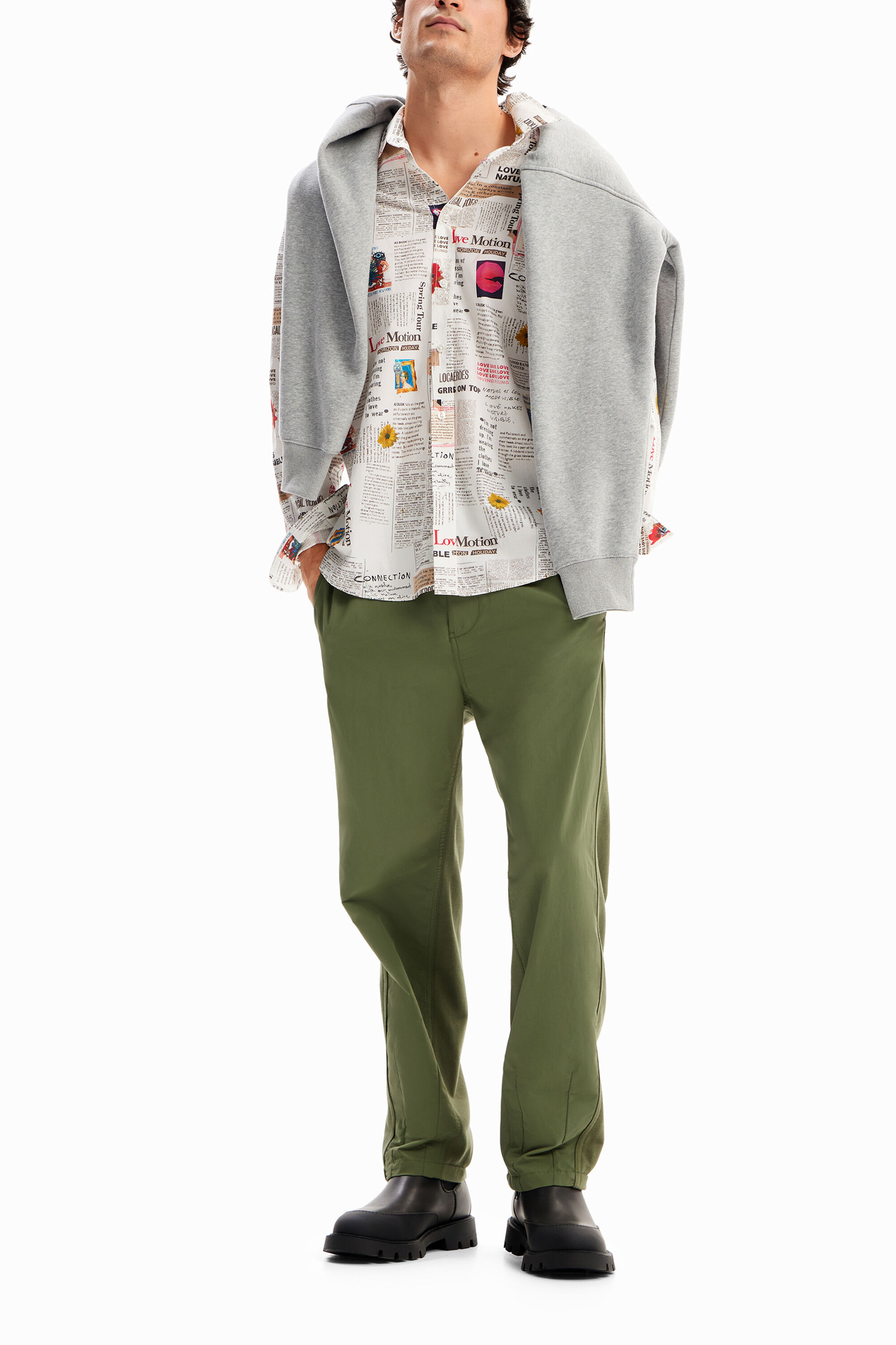 メンズ ニュースペーパー 長袖シャツ | Desigual.com