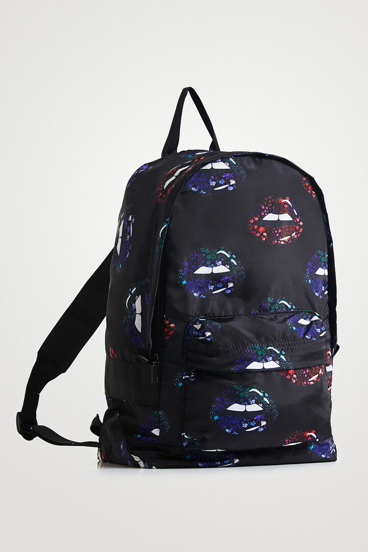 Mochila plegable labios | Desigual