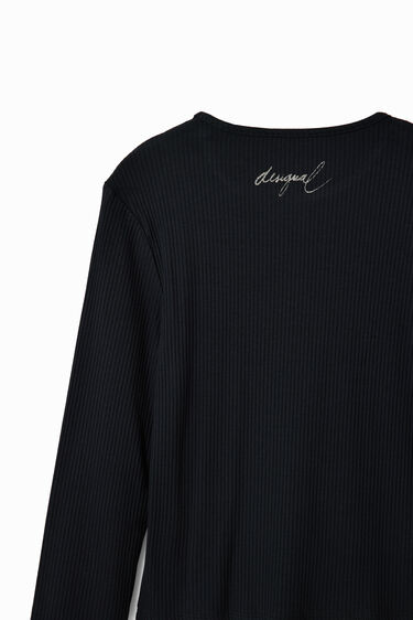 Camiseta canalé strass | Desigual