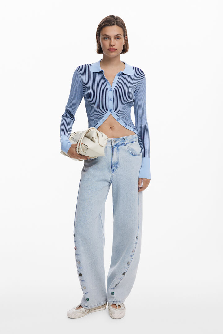 Jersei de botons a ratlles | Desigual
