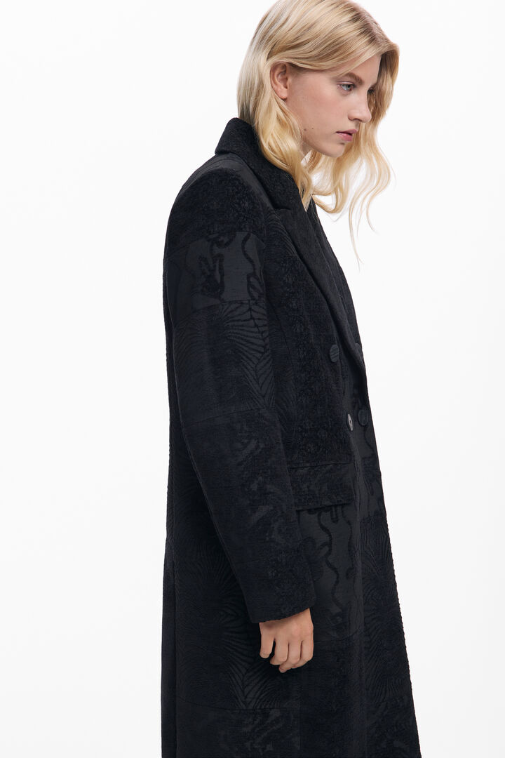 Manteau noir texturé | Desigual
