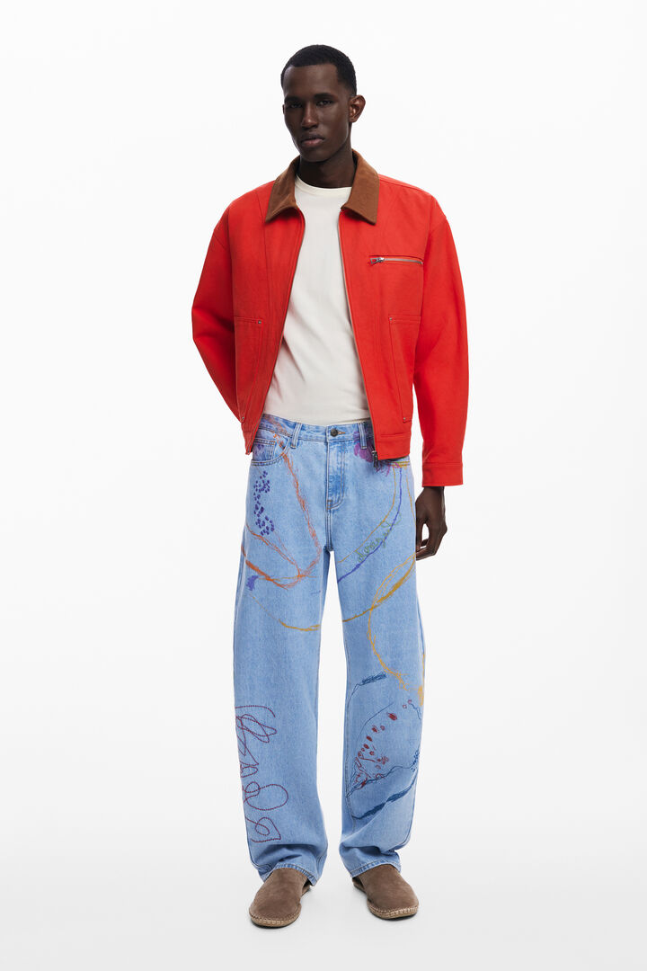 Arty denim trousers