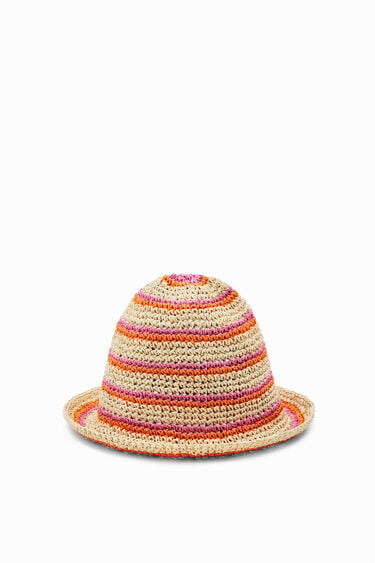 Striped raffia bucket hat | Desigual