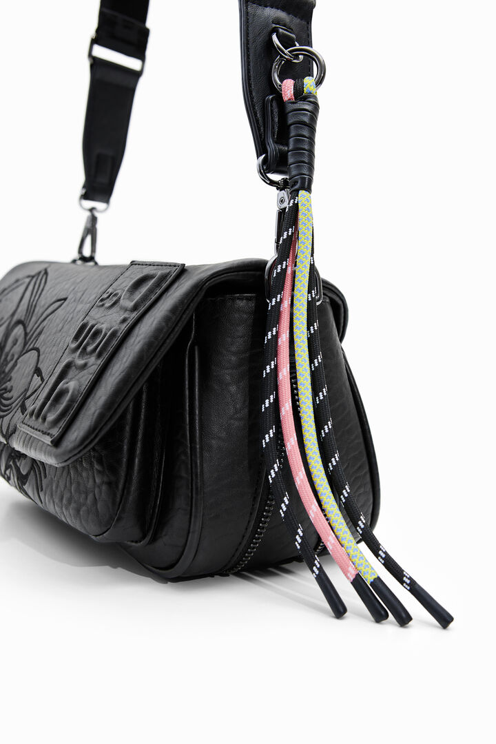 Small crossbody bag with embossed flowers | Desigual