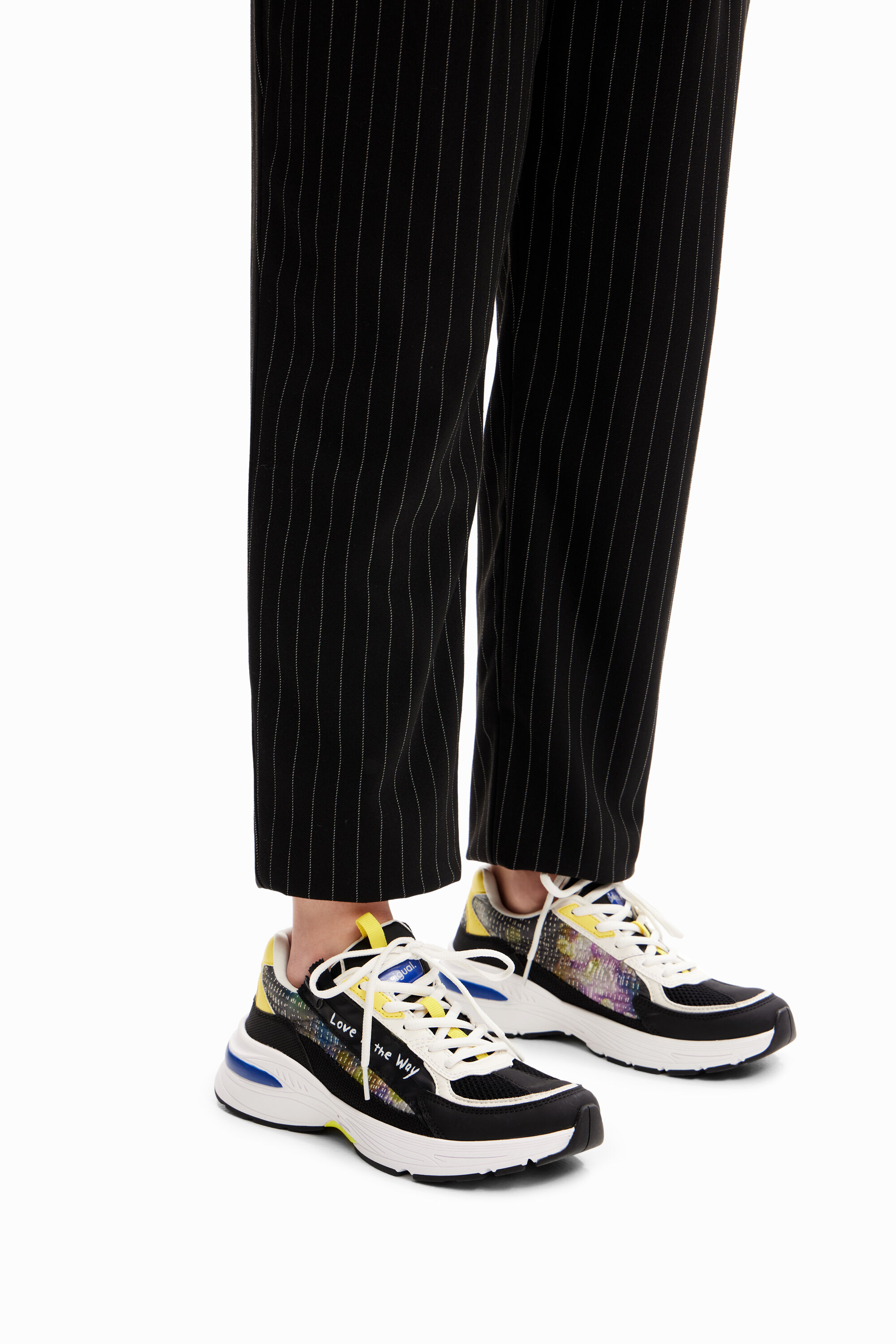 Patchwork zip up running sneakers