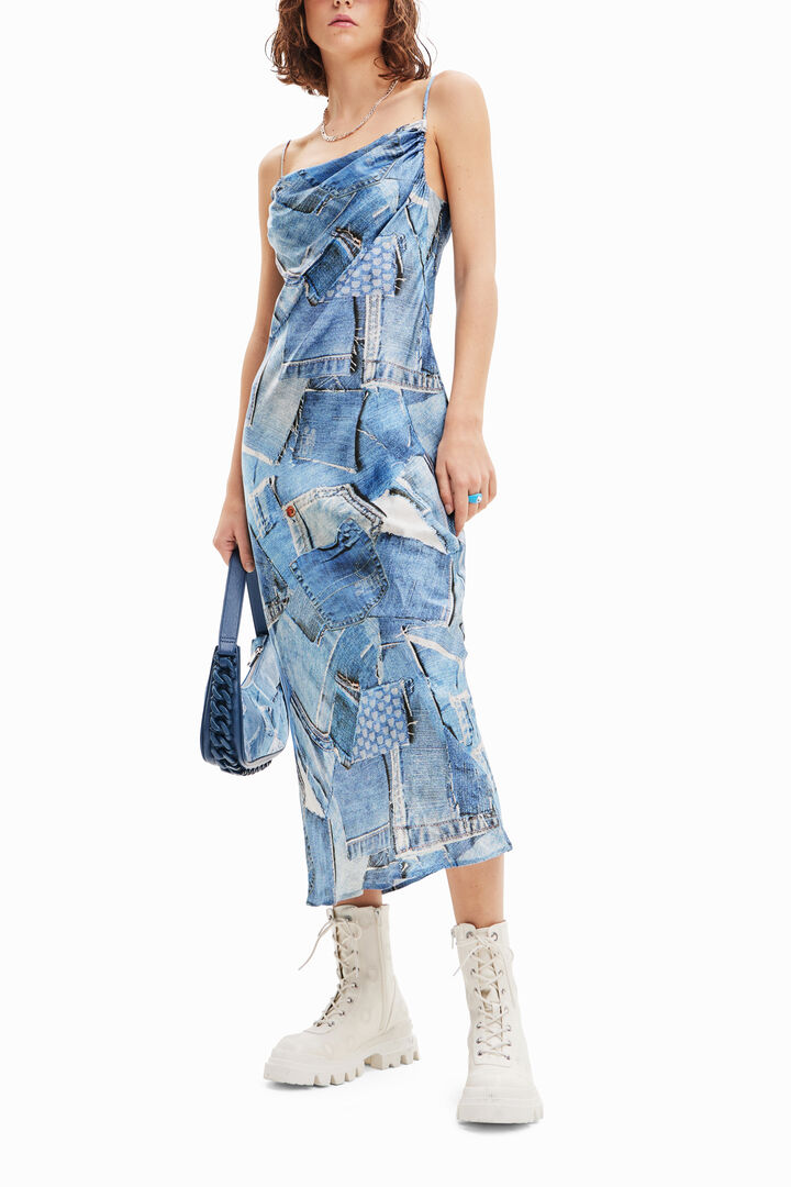 Vestit midi patch denim | Desigual