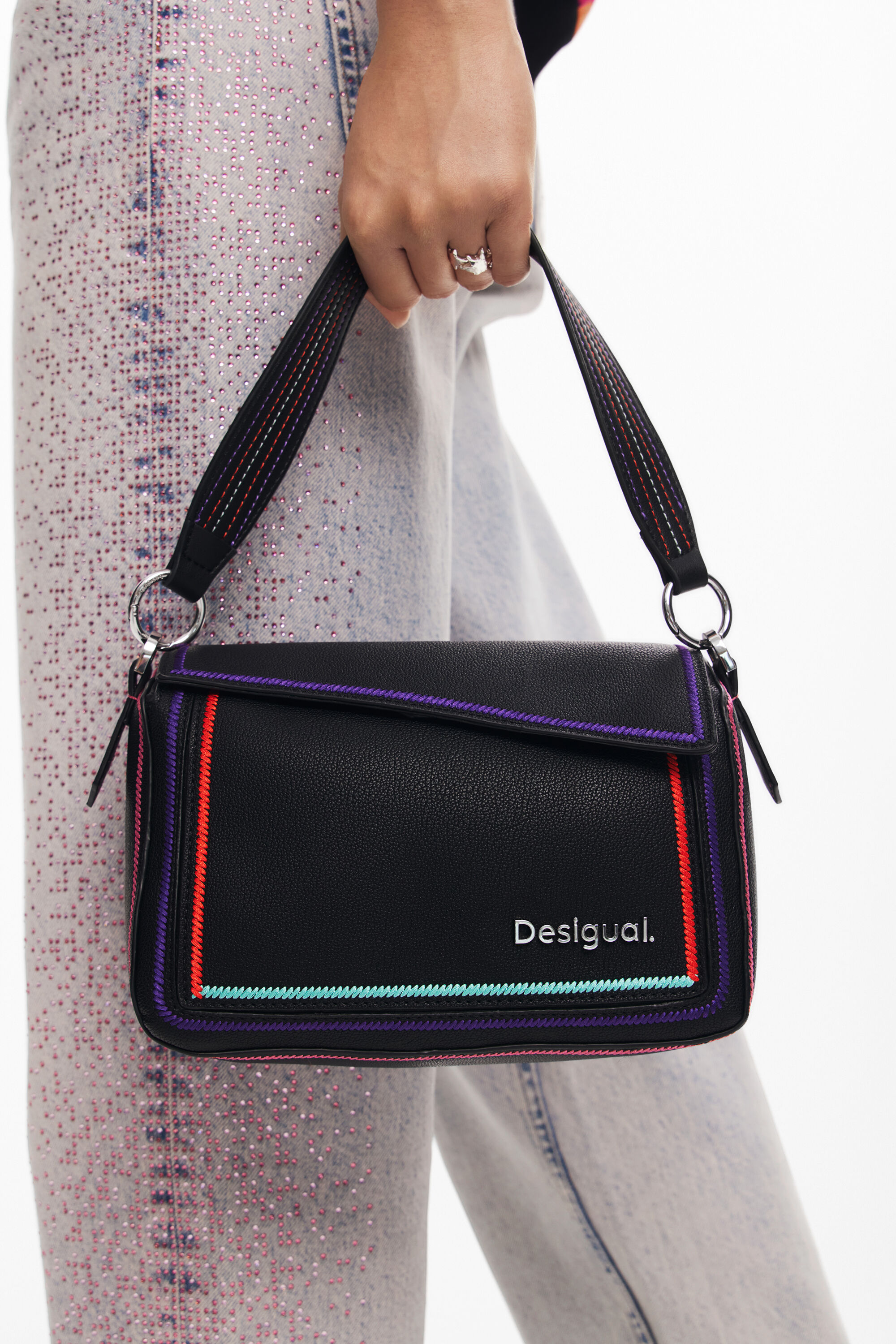 Multilineal handbag with zipper women s I Desigual